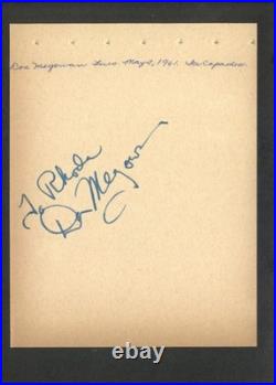 Don Megowan Signed Autograph Book Page Creature from the Black Lagoon