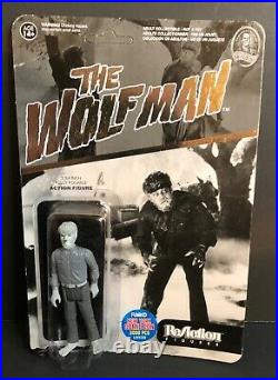 FUNKO ReAction UNIVERSAL MONSTERS WOLFMAN FRANKENSTEIN CREATURE NYCC EXC Set NIP