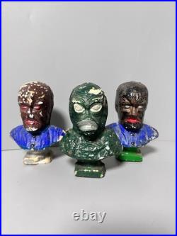Famous Monsters Plaster Cast Bust Wolfman & Creature From Black Lagoon VTG RAPCO