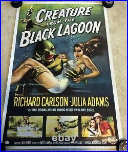 JULIE ADAMS & RICOU BROWNING Signed CREATURE FROM THE BLACK LAGOON Poster JSA