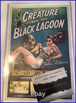 Julia Adams Autographed. Creature From The Black Lagoon. 11x16 Poster