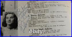 Julie Adams Signed Senior High School Yearbook Creature from the Black Lagoon