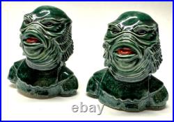 K. Francis Creature From the Black Lagoon Solid Green Salt & Pepper Shakers RARE