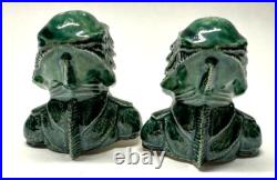 K. Francis Creature From the Black Lagoon Solid Green Salt & Pepper Shakers RARE