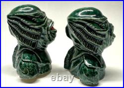 K. Francis Creature From the Black Lagoon Solid Green Salt & Pepper Shakers RARE