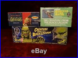 Lot of 3 Creature From the Black Lagoon Models Aurora Moebius Monsters Horror