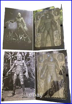 NECA Creature From The Black Lagoon 7' Black and White/Standard Figure Lot Of 2