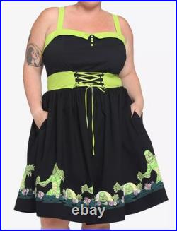 NWT Universal Monsters Creature From The Black Lagoon Lace-Up Dress 4 4X