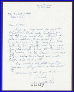 Nestor Paiva 1950 Hand Written Letter Signed Creature From The Black Lagoon