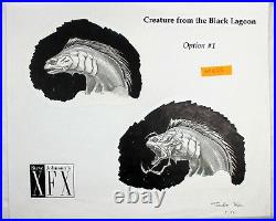 Original Concept Art for Creature From Black Lagoon Taishiro Kiya 1996 Signed
