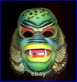 RARE Vintage Halloween Plastic Costume Mask CREATURE FROM THE BLACK LAGOON