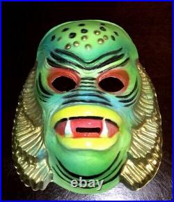RARE Vintage Halloween Plastic Costume Mask CREATURE FROM THE BLACK LAGOON
