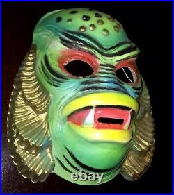 RARE Vintage Halloween Plastic Costume Mask CREATURE FROM THE BLACK LAGOON