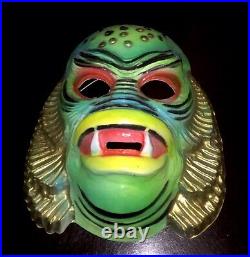 RARE Vintage Halloween Plastic Costume Mask CREATURE FROM THE BLACK LAGOON