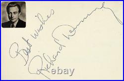 RICHARD DENNING Signed Autographed 4x6 INDEX CARD CREATURE from the BLACK LAGOON