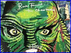 RICOU BROWNING signed Artwork Comic Painting CREATURE from the BLACK LAGOON JSA