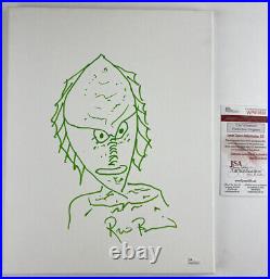 RICOU BROWNING signed & sketched Canvas The Creature from Black Lagoon JSA