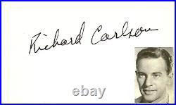 Richard Carlson Signed Auto 3x5 Index Card Creature from the Black Lagoon