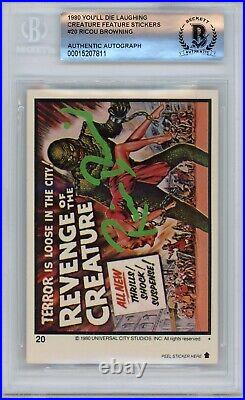 Ricou Browning 1980 Creature From The Black Lagoon #20 Sticker Autograph Beckett