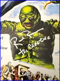 Ricou Browning Creature From The Black Lagoon poster signed 11x17 Certified