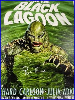 Ricou Browning Signed 15x24 Canvas Creature From The Black Lagoon Horror Beckett
