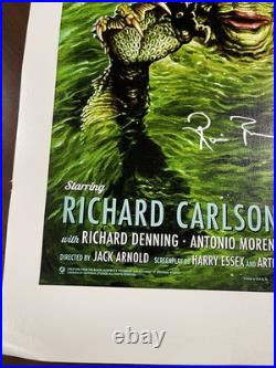 Ricou Browning Signed 15x24 Canvas Creature From The Black Lagoon Horror Beckett