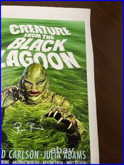 Ricou Browning Signed 15x24 Canvas Creature From The Black Lagoon Horror Beckett