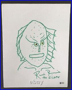 Ricou Browning Signed Creature From the Black Lagoon Sketch Beckett
