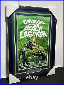 Ricou Browning Signed Framed 11x17 Canvas Creature From The Black Lagoon BAS