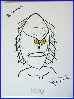 Ricou Browning Signed Original Canvas Sketch, Creature from Black Lagoon JSA COA