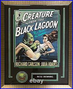 Ricou Browning autographed 11x14 framed photo Creature from the Black Lagoon JSA