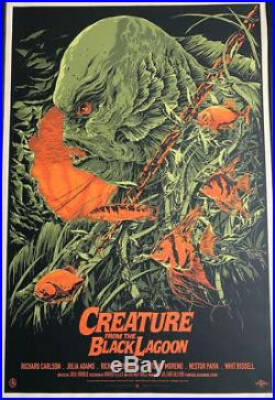 SIGNED Ken Taylor Creature from the Black Lagoon MONDO screen print poster RARE