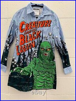 Ss20 Moschino Couture Jeremy Scott Creature From The Black Lagoon Shirt Dress