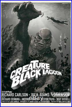 Stan & Vince Creature from the Black Lagoon Variant MONDO Print Poster and mint