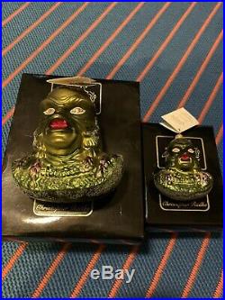 TWO Radko Creature From The Black Lagoon Universal Monsters Christmas Ornament