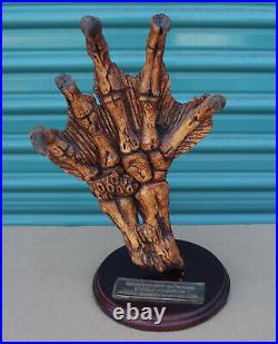 The Creature From The Black Lagoon Fosillized Hand with Wood Stand Display Replica
