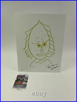 The Creature From The Black Lagoon Ricou Browning Hand SIGNED 11x14 Sketch PSA