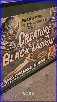 The Creature from the Black Lagoon Autographed x 3 Framed Poster JSA # YY13204