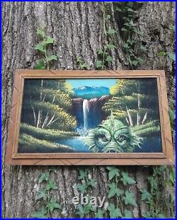 VTG 1970s Velvet Painting The Creature From The Black Lagoon OOAK 1 of 1 Custom