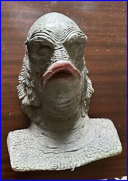 Vintage Creature From The Black Lagoon Head Figure Plaster Form Signed Large