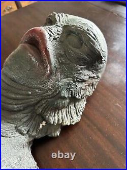 Vintage Creature From The Black Lagoon Head Figure Plaster Form Signed Large