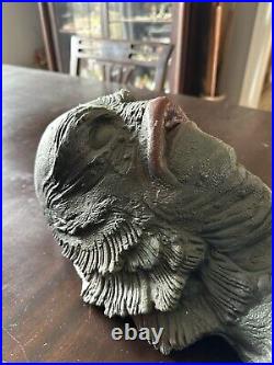 Vintage Creature From The Black Lagoon Head Figure Plaster Form Signed Large