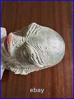 Vintage Creature From The Black Lagoon Head Figure Plaster Form Signed Large