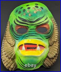 Vintage Halloween Plastic Costume Mask Creature From The Black Lagoon 1970's