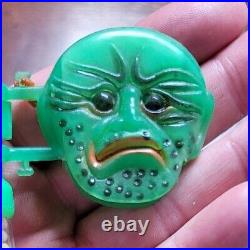 Vintage Halloween Ratchet Candy Creature From The Black Lagoon 60s Green Display