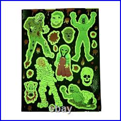 Vintage Monster Stickers Glow in the dark Creature From Black Lagoon Wolfman +
