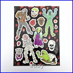 Vintage Monster Stickers Glow in the dark Creature From Black Lagoon Wolfman +