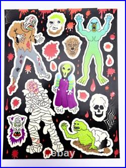 Vintage Monster Stickers Glow in the dark Creature From Black Lagoon Wolfman +