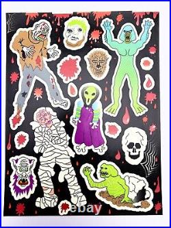 Vintage Monster Stickers Glow in the dark Creature From Black Lagoon Wolfman +