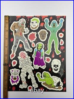 Vintage Monster Stickers Glow in the dark Creature From Black Lagoon Wolfman +